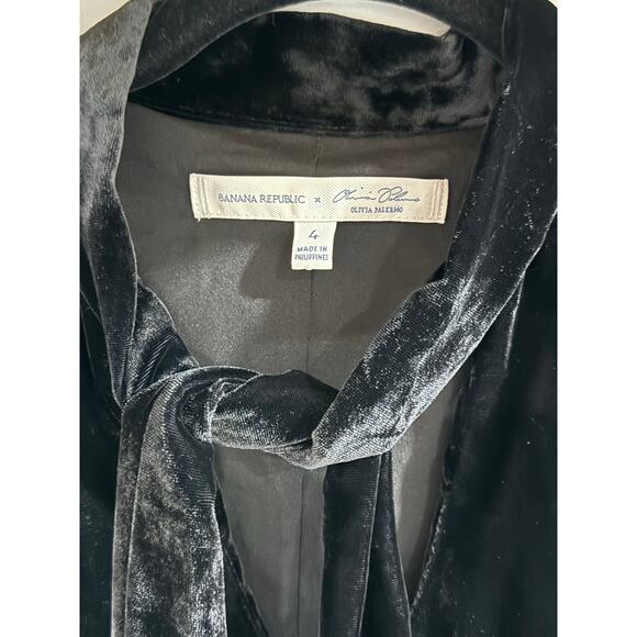 Banana Republic Olivia Palermo Velvet Tie Neck Midi Dress Size 4 (093) - Picture 2 of 10